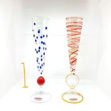 Carica l&#39;immagine nel visualizzatore di Gallery, Massimo Lunardon coppia di flûte modello rossini vetro soffiato
