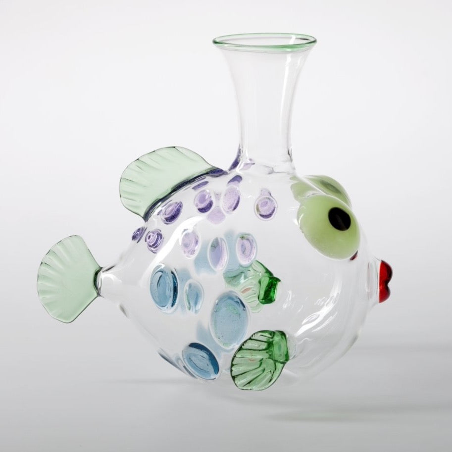 Massimo Lunardon decanter pesce molly in vetro soffiato