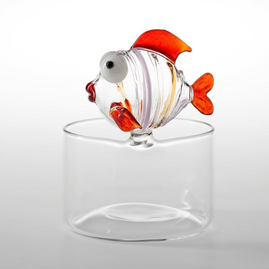 Massimo Lunardon panache fish bowl colisared in blown glass