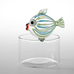 Massimo Lunardon blown glass bowl Brio emperor fish