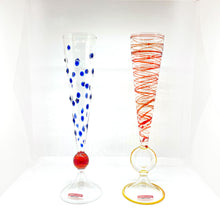 Load image into Gallery viewer, Massimo Lunardon set of 6 flutes model Rossini blown glass
