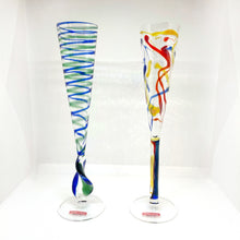 Load image into Gallery viewer, Massimo Lunardon set of 6 flutes model Rossini blown glass
